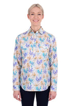 Hard Slog Womens Shirts 10 / Blue Multi Hard Slog Shirt Womens Meadow Half Button