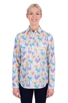 Hard Slog Womens Shirts 10 / Blue/Multi Hard Slog Shirt Womens Meadow Half Button