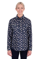 Hard Slog Womens Shirts 10 / Navy Hard Slog Shirt Womens Joanna Half Button