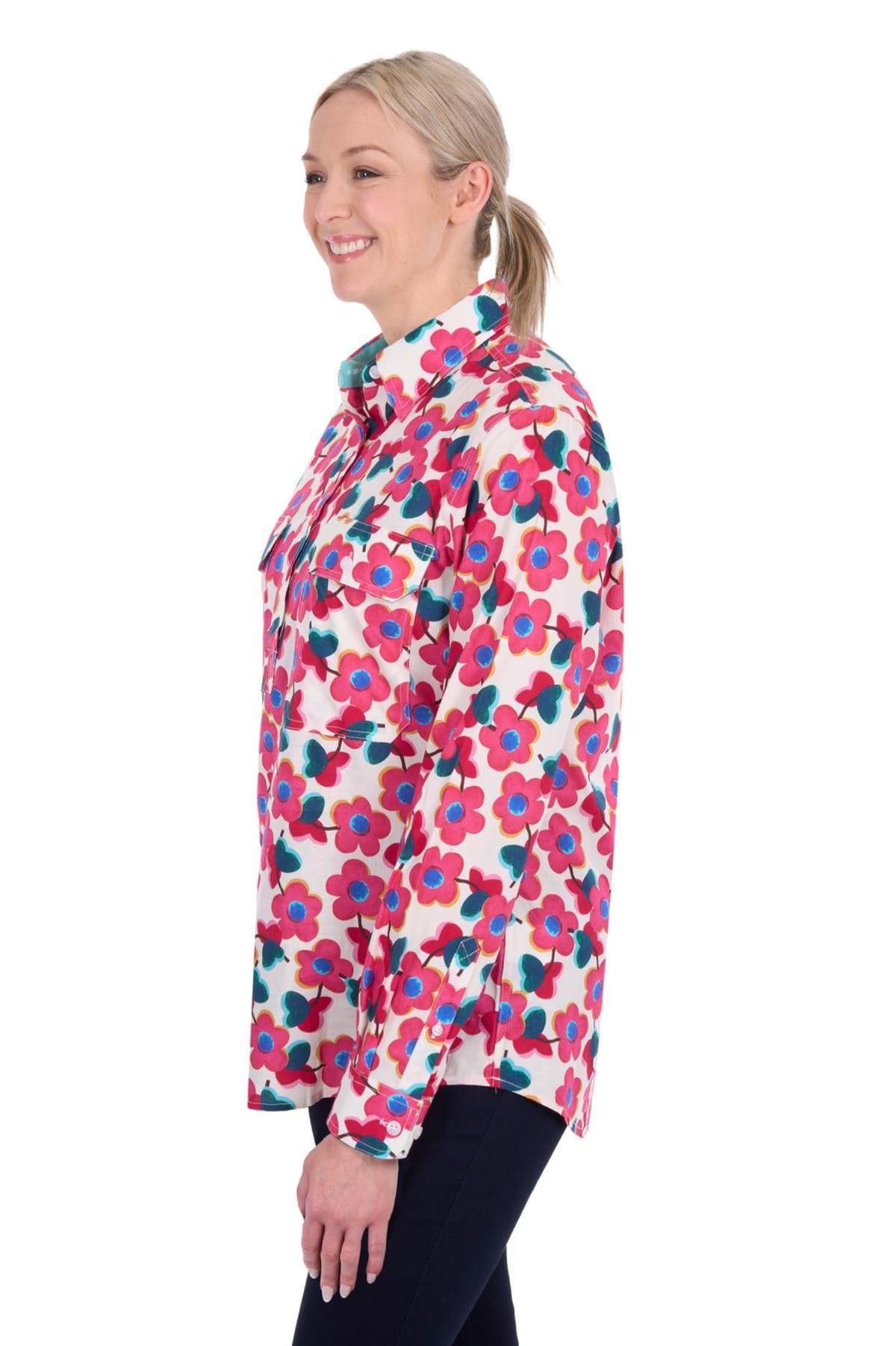 Hard Slog Womens Shirts Hard Slog Shirt Womens Lorri Half Button