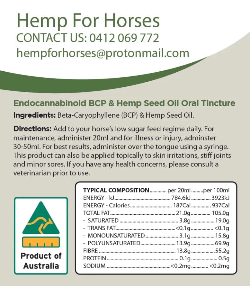 Hemp for Horses Vet & Feed Hemp for Horses Hemp and CB2 Boost Oil