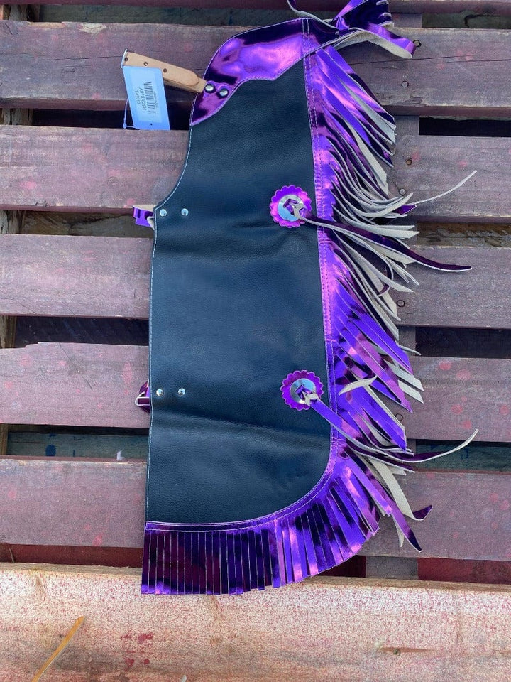 Hilason Rodeo Equipment Youth / Black/Purple Hilason Bull Riding Chaps Youth