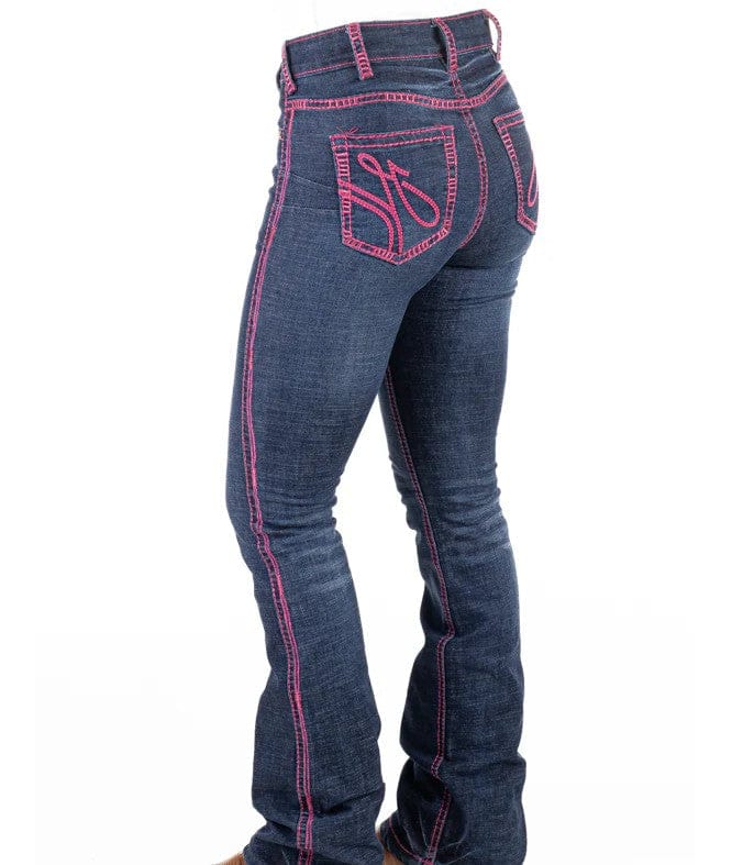 Hitchley and Harrow Womens Jeans 24x35 Hitchley and Harrow Avondale Ultra High Rise Pink Stitch Jeans