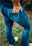 Hitchley and Harrow Womens Jeans 24x35 Hitchley & Harrow Jeans Womens Ultra High Rise Kentucky Blue Stitch