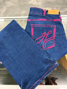 Hitchley and Harrow Womens Jeans 24x35 Hitchley & Harrow Jeans Womens Ultra High Rise Pink Stitch