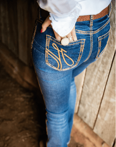 Hitchley and Harrow Womens Jeans 27x38 Hitchley and Harrow Jeans Womens Ultra High Rise Tan Stitch