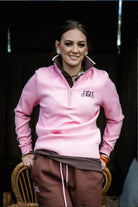 Hitchley and Harrow Womens Jumpers- Jackets - Vests XS / Pink Hitchley & Harrow Jumper Womens Winter Collection 1/4 Zip