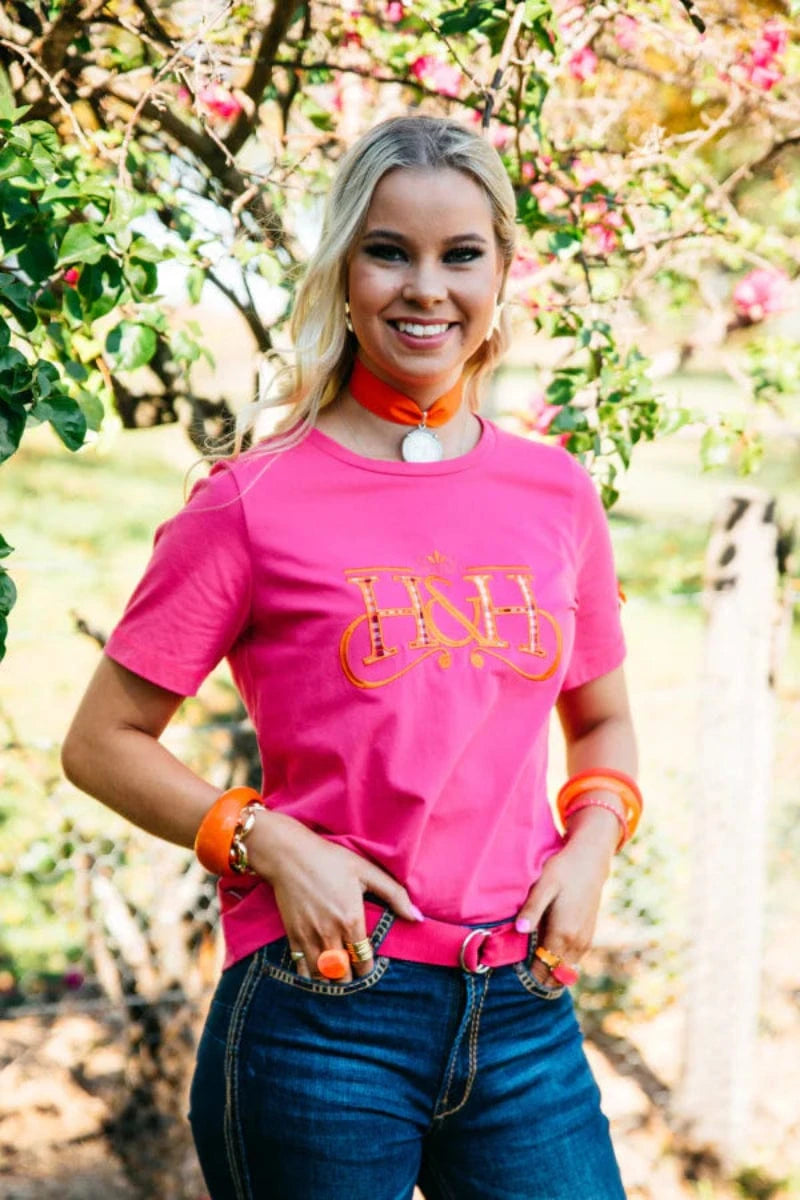 Hitchley and Harrow Womens Shirts 06 / Hot Pink Hitchley & Harrow Tee Womens Logo