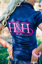 Hitchley and Harrow Womens Shirts 06 / Navy Hitchley & Harrow Polo Womens Fitted