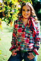 Hitchley and Harrow Womens Shirts 06 / Pink/Green/White Hitchley & Harrow Shirt Womens Loose Fit Check