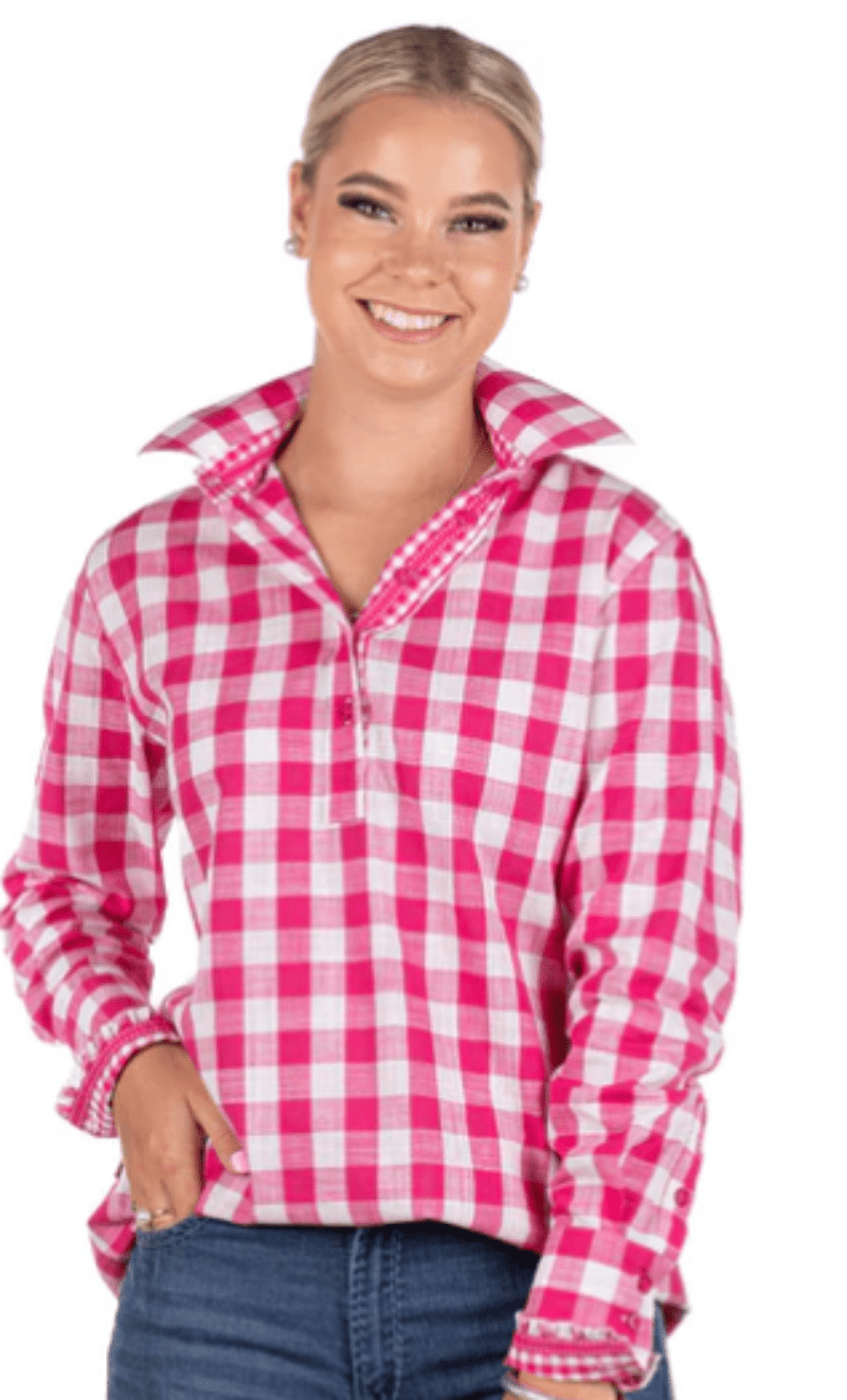 Hitchley and Harrow Womens Shirts 08 / Hot Pink Hitchley & Harrow Shirt Womens Hot Pink Gingham
