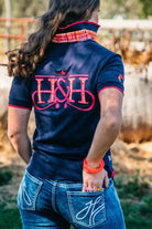 Hitchley and Harrow Womens Shirts 08 / Navy Hitchley & Harrow Polo Womens Loose Fit