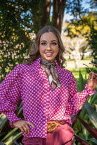 Hitchley and Harrow Womens Shirts 2XS Hitchley & Harrow Shirt Womens Linen Polka Dot