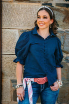 Hitchley and Harrow Womens Shirts 2XS / Navy Hitchley & Harrow Shirt Womens Linen