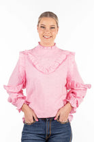 Hitchley and Harrow Womens Shirts Hitchley & Harrow Shirt Womens Broderie Linen