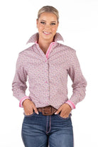 Hitchley and Harrow Womens Shirts Hitchley & Harrow Shirt Womens Fitted Pink Floral