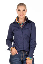 Hitchley and Harrow Womens Shirts Hitchley & Harrow Shirt Womens Fitted with Contrast Colours