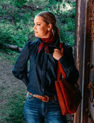 Hitchley and Harrow Womens Shirts Hitchley & Harrow Shirt Womens Linen Collection Denim