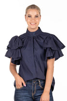 Hitchley and Harrow Womens Shirts Hitchley & Harrow Shirt Womens Ruffle Sleeve