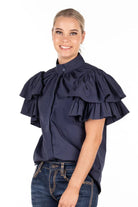 Hitchley and Harrow Womens Shirts Hitchley & Harrow Shirt Womens Ruffle Sleeve