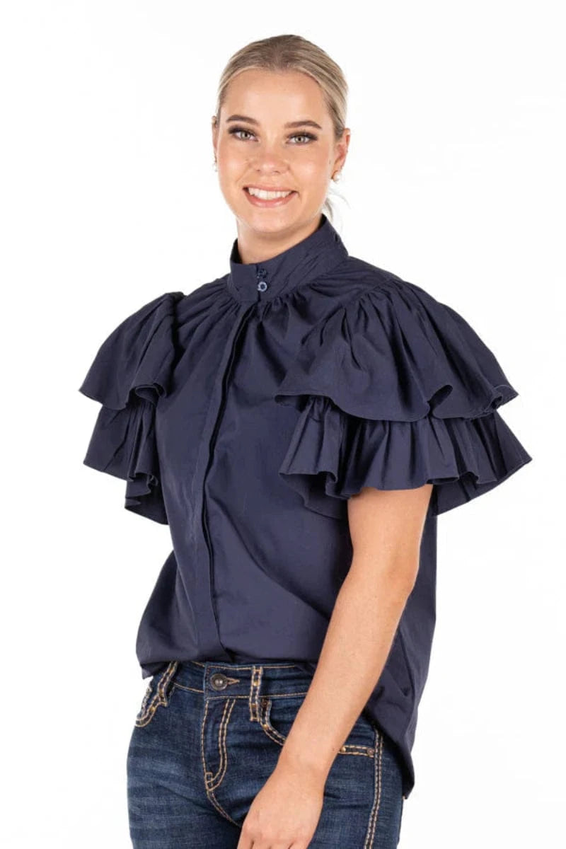 Hitchley and Harrow Womens Shirts Hitchley & Harrow Shirt Womens Ruffle Sleeve