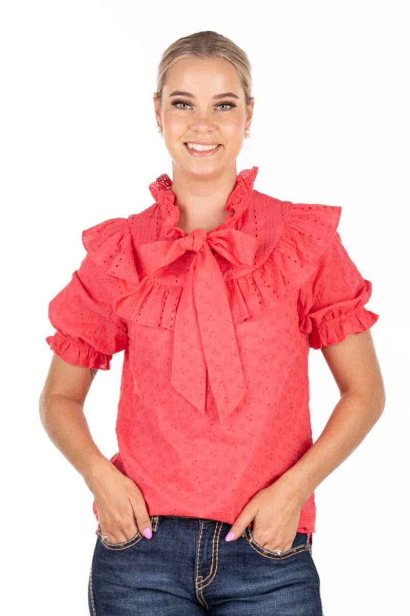 Hitchley and Harrow Womens Shirts Wisteria Lane Top Womens Ruffle