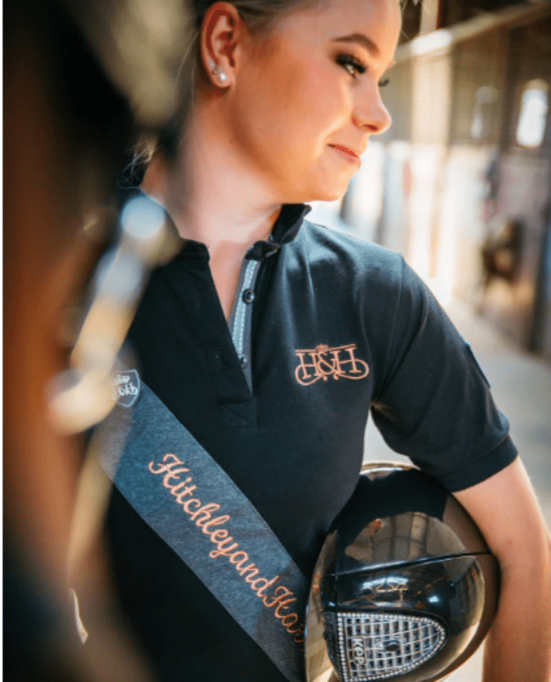 Hitchley and Harrow Womens Tops 08 / Black Hitchley & Harrow Polo Womens Equestrian Collection Fitted
