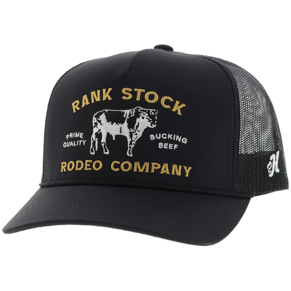 Hooey Caps Black Hooey Cap Trucker Rank Stock