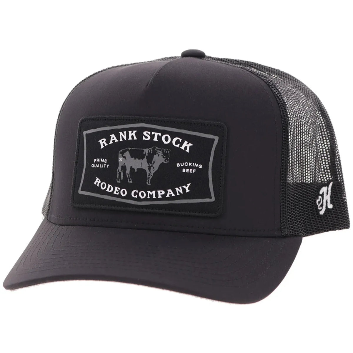 Hooey Caps Black Hooey Cap Trucker Rank Stock