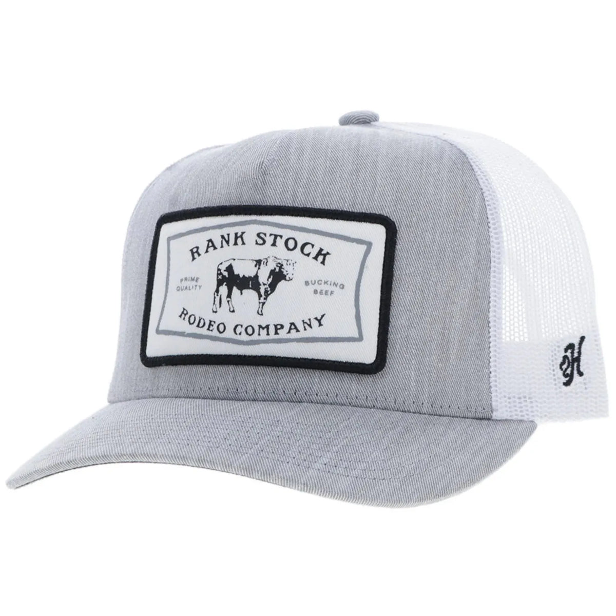 Hooey Caps Grey/White Hooey Cap Trucker Rank Stock