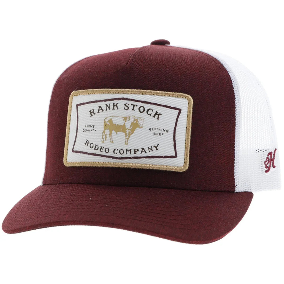 Hooey Caps Maroon/White Hooey Cap Trucker Rank Stock