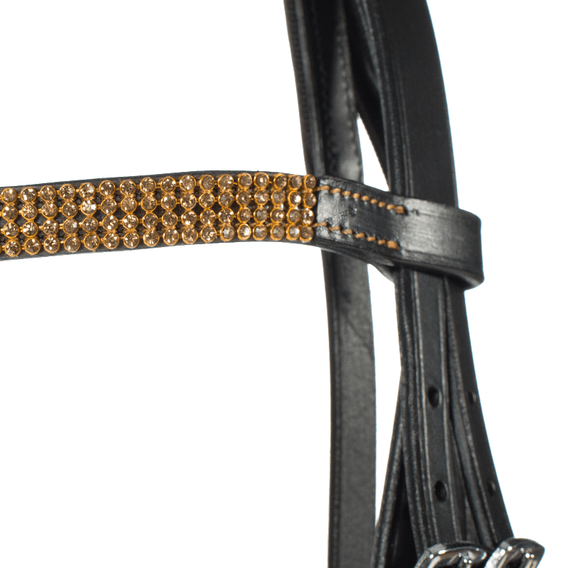 Horze Bridles Shetland / Black/Gold Horze Pony Bridle (10104)