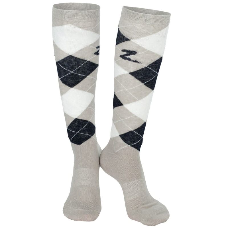 Horze Socks 39-41 / Beige/Black/White Horze Holly Knee High Socks