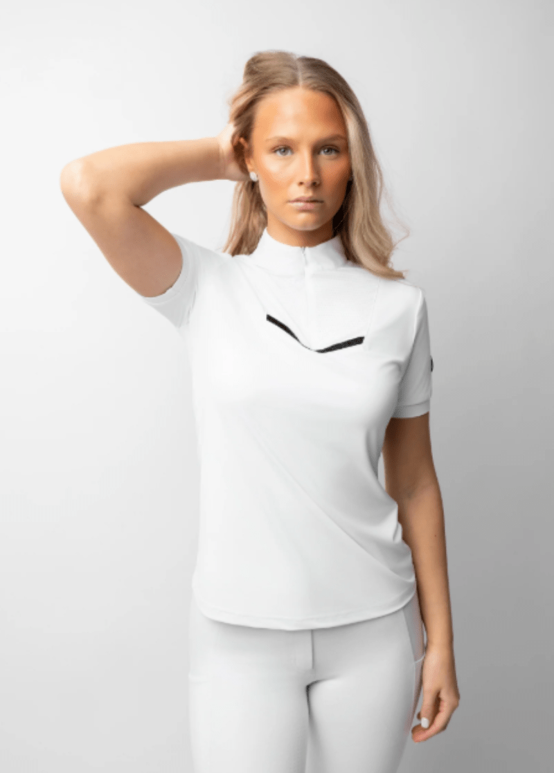 Horze Womens Riding Tops - Jackets 06 / White Horze Shirt Womens Taylor Glimmer