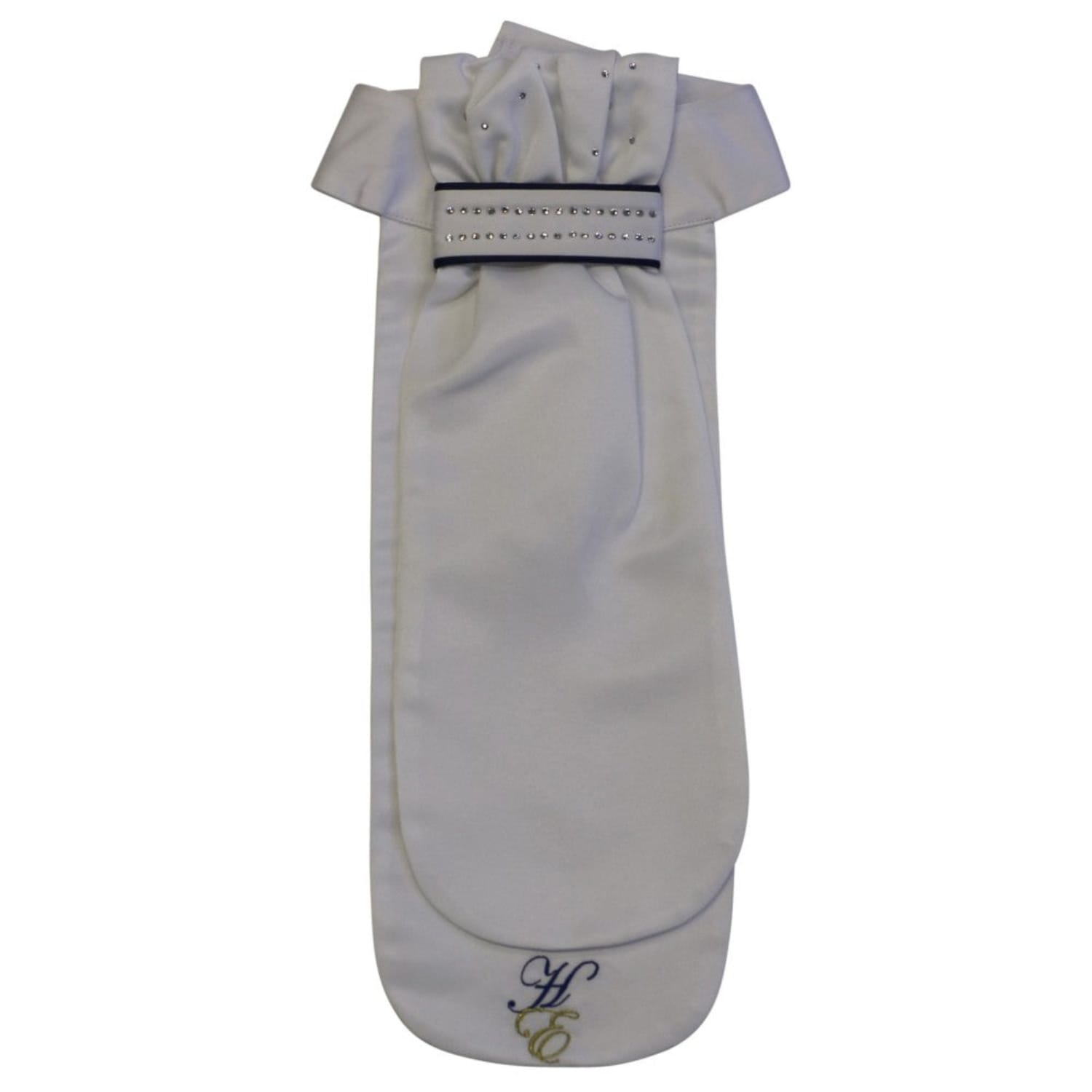 Huntington Equestrian Ties- Stocks - Stock Pins Huntington Stock Tie with Crystals and Navy Binding (HUN2585)