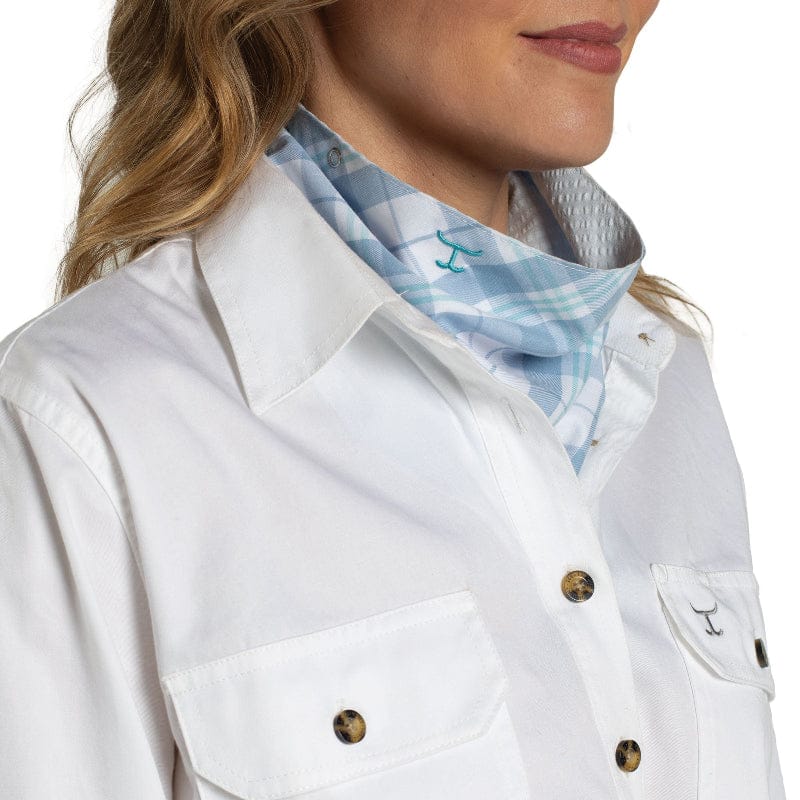 Just Country Bandanas - Scarves Bluebell/White Plaid/Arctic Ice Just Country Scarf Womens Carlee Double Sided