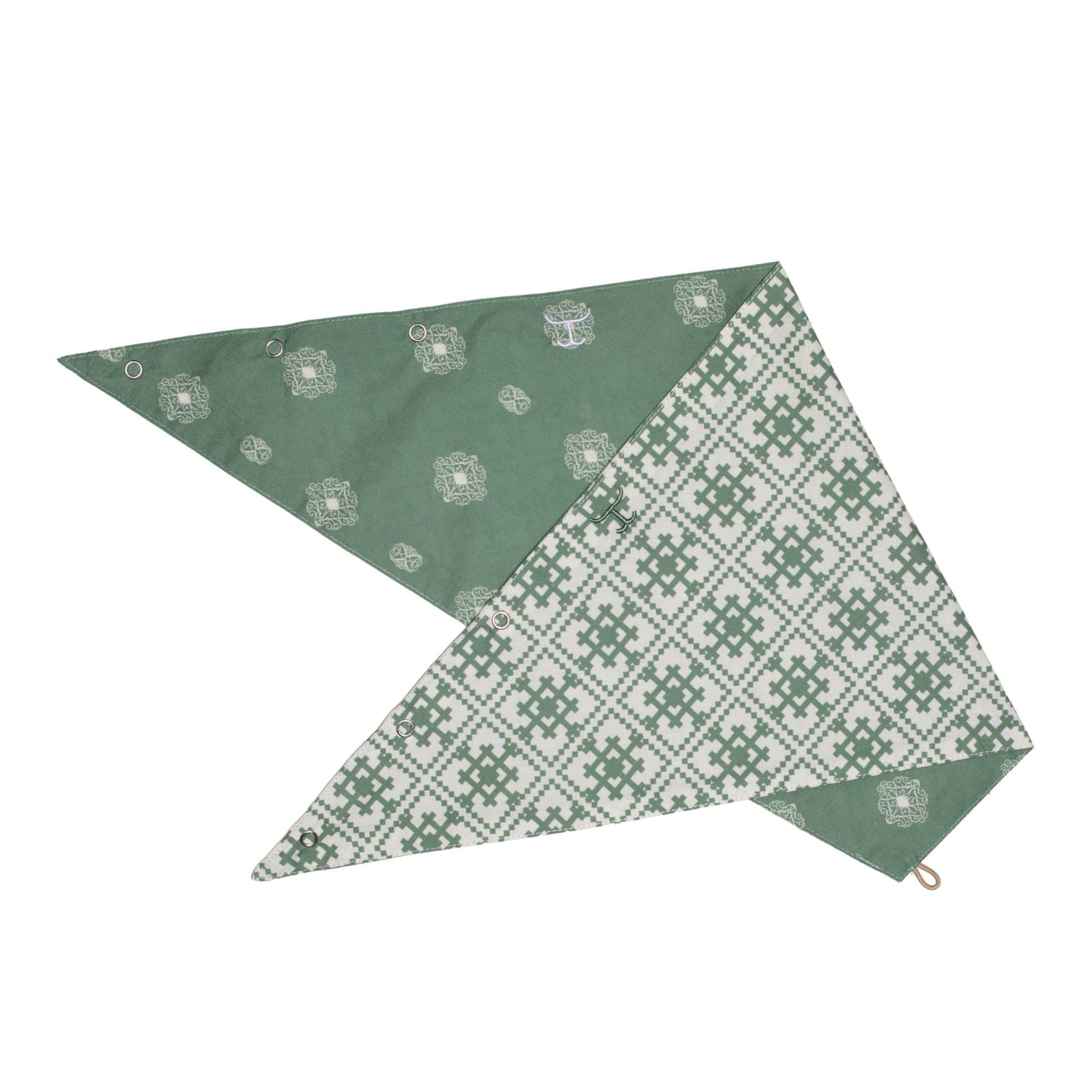 Just Country Bandanas - Scarves Eucalyptus/White and Eucalyptus/White Tile Just Country Scarf Carlee Double Sided