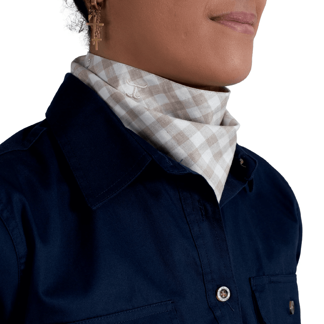 Just Country Bandanas & Scarves Just Country Carlee Double sided Scarf Fawn/grey Check