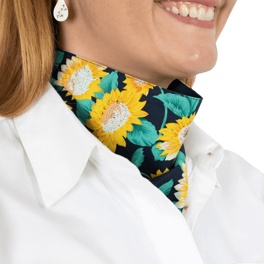Just Country Bandanas & Scarves Navy/Navy Sunflowers Just Country Scarf Carlee Double Sided
