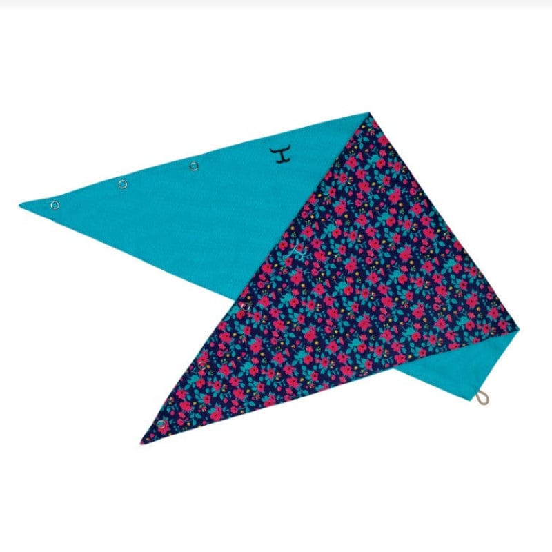 Just Country Bandanas - Scarves Navy Pansies/Turquoise Just Country Scarf Carlee Double Sided