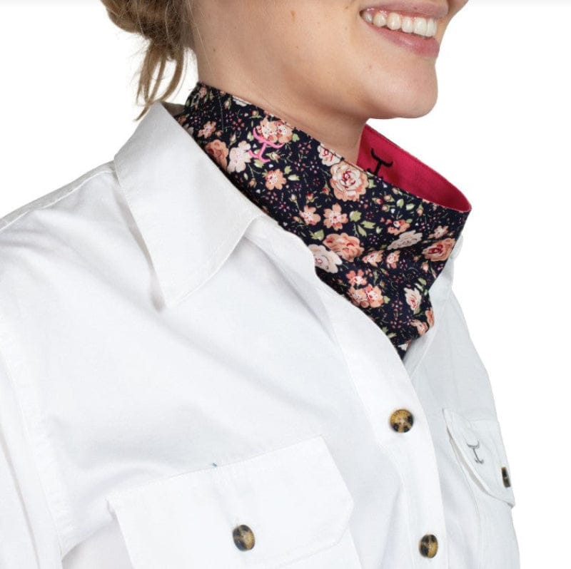 Just Country Bandanas - Scarves Navy Peonies/Hot Pink Just Country Scarf Carlee Double Sided