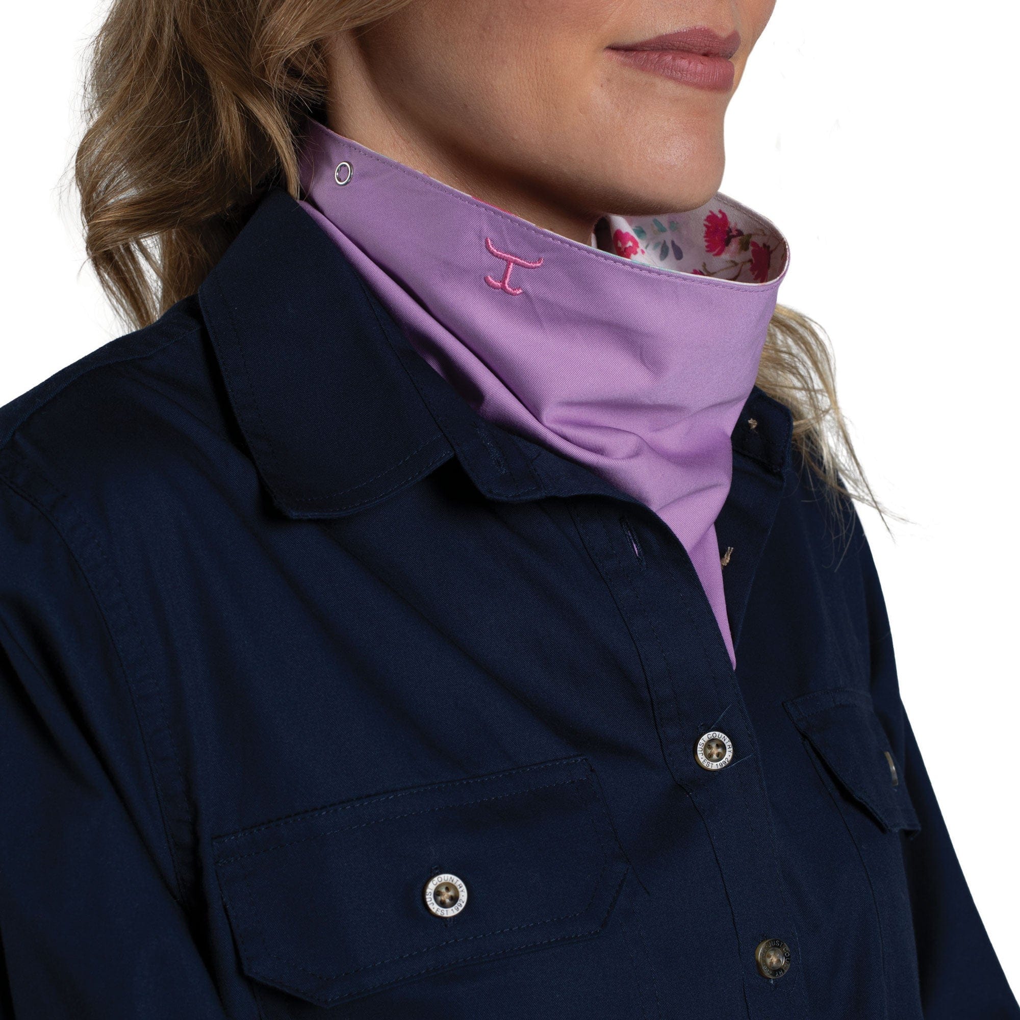 Just Country Bandanas - Scarves Orchid/White Wildflower Just Country Scarf Womens Carlee Double Sided