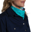 Just Country Bandanas - Scarves Turquoise/White Confetti Floral Just Country Scarf Womens Carlee Double Sided