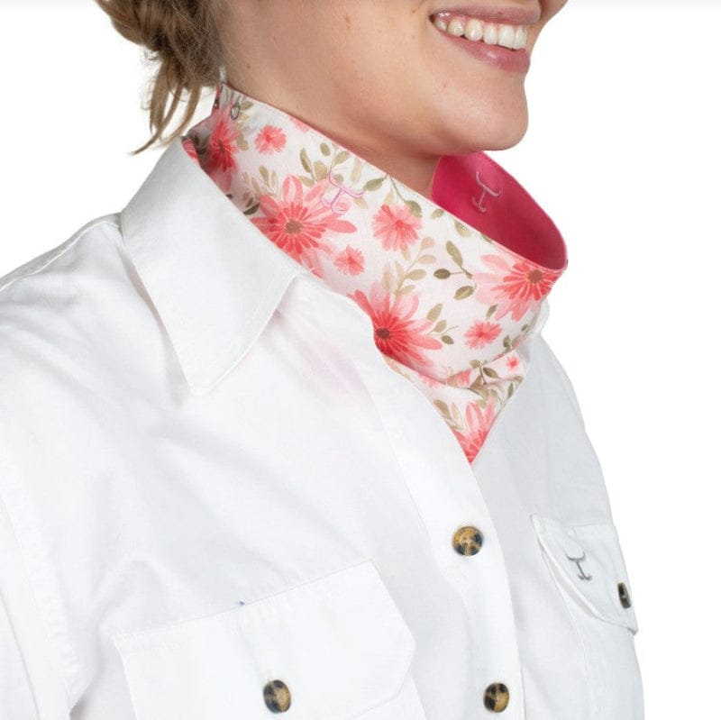 Just Country Bandanas - Scarves White Gerberas/Rose Just Country Scarf Carlee Double Sided
