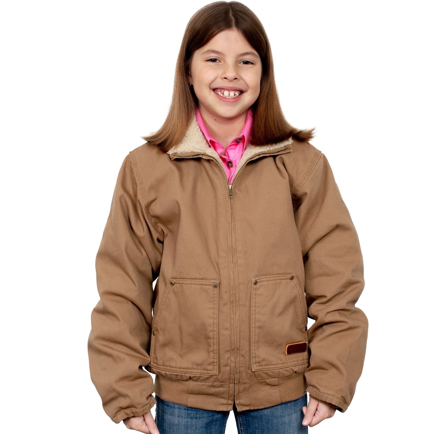 Just Country Kids Jumpers- Jackets - Vests XS / Khaki Just Country Jacket Kids Diamantina Sherpa