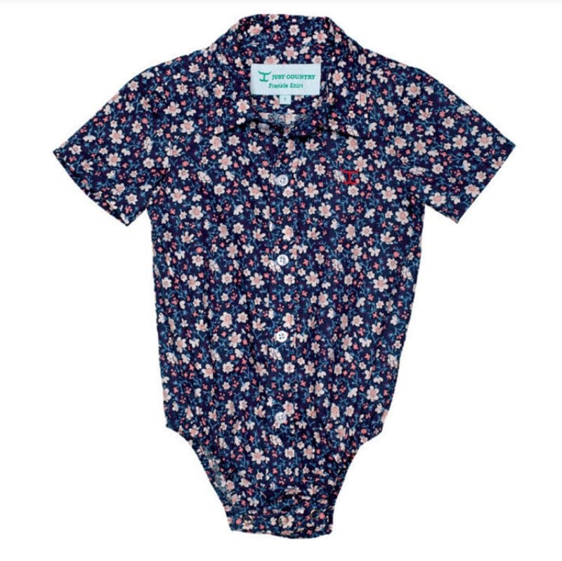 Just Country Kids Shirts 0 / Navy Daisy Just Country Romper Infant Frankie Full Button