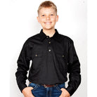 Just Country Kids Shirts Just Country Boys Lachlan Half Button Workshirt (30303)