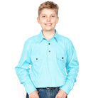 Just Country Kids Shirts Just Country Boys Lachlan Half Button Workshirt (30303)