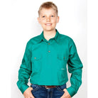 Just Country Kids Shirts Just Country Boys Lachlan Half Button Workshirt (30303)