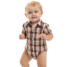 Just Country Kids Shirts Just Country Jumpsuit Infant Frankie Full Button Plaid